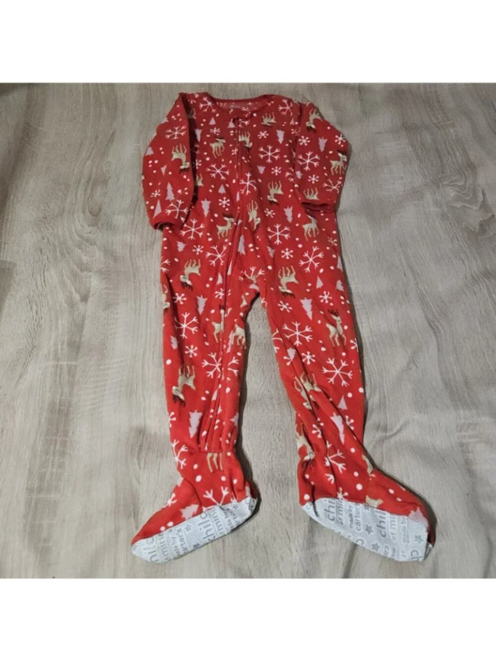 Lot Of 3 Fleece Footed Pajamas Pjs Girls Sizes 3t & 2t  Carters Cozy Colorful